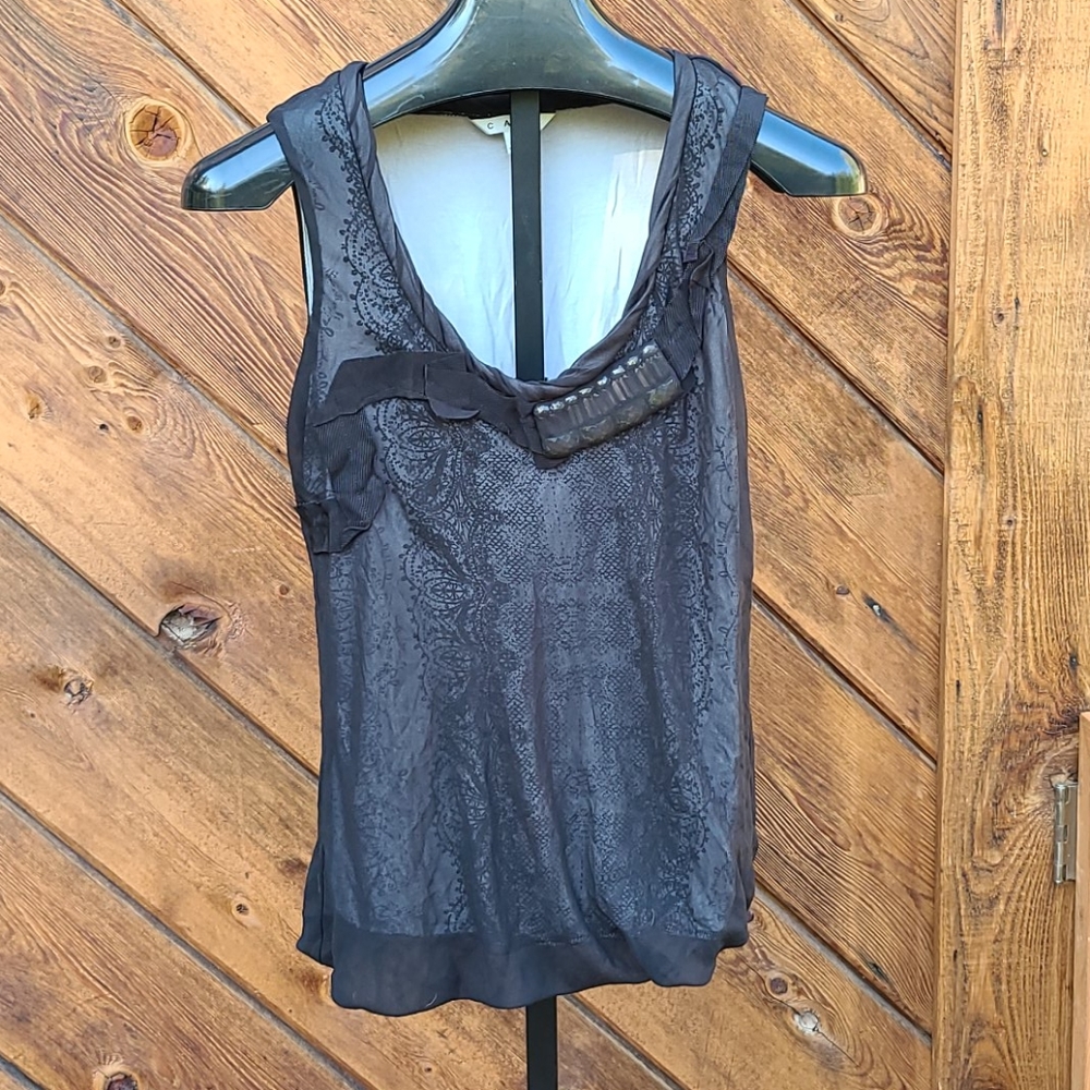 CAbi 237 Black Illusion Lace Jeweled 155